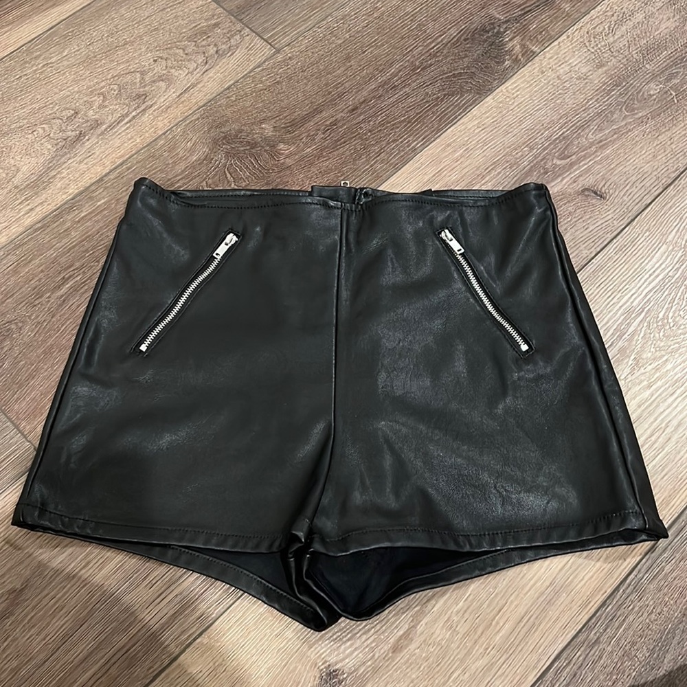 black fancy shorts
